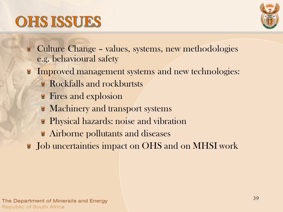 ohs issues included in business plan